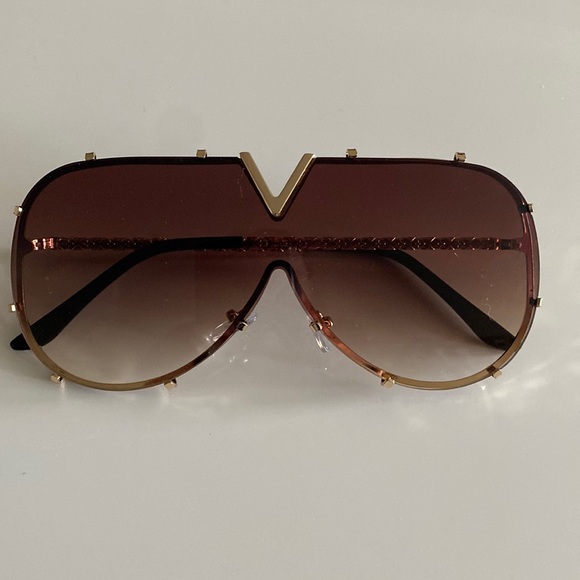 New gold tone driving oversized designer men women big frame luxury sunglasses - Picture 5 of 5